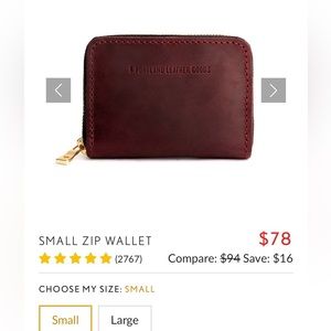 Portland Leather small zip wallet